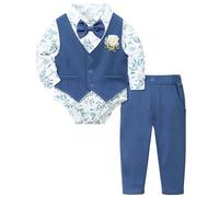 Costume Tuxedo bébé garçon, Chemise, Gilet, Pantalon, Ensemble 3 pièces, élégant, de 0 à 2 Ans