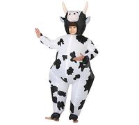 Costume Vache gonflable adulte/enfant, costume Vache unisexe, costume Vache monter, déguisement Vache amusant fantaisie pour Halloween, carnaval, mascarade (L:150-190cm/M:120-150 cm) (L:150-190CM)
