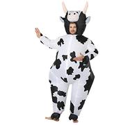 Costume Vache gonflable adulte/enfant, costume Vache unisexe, costume Vache monter, déguisement Vache amusant fantaisie pour Halloween, carnaval, mascarade (L:150-190cm/M:120-150 cm) (M:120-150CM)