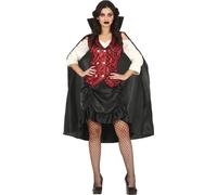 Costume Vampire Halloween Cape sombre Design noble Capuche, Taille : 42 - 44 (L) Couleur : Noir