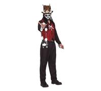 Costume vaudou pour hommes Costume d'Halloween de prêtre vaudou rouge et noir