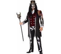 Costume vaudou pour hommes Costume d'Halloween pour hommes noir-blanc
