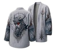 Costume Viking Homme Pull Loup Vintage sans Capuche Sweatshirt avec Pull Celtique 3D Motif Chimiser à Manches Longues Style Gothique DéContractéE MéDiéVal Grande Taille Chic