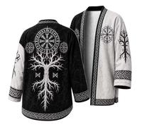 Costume Viking Homme Pull Loup Vintage sans Capuche Sweatshirt avec Pull Celtique 3D Motif Chimiser à Manches Longues Style Gothique DéContractéE MéDiéVal Grande Taille Chic