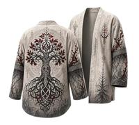 Costume Viking Homme Pull Loup Vintage sans Capuche Sweatshirt avec Pull Celtique 3D Motif Chimiser à Manches Longues Style Gothique DéContractéE MéDiéVal Grande Taille Chic