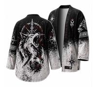 Costume Viking Homme Pull Loup Vintage sans Capuche Sweatshirt avec Pull Celtique 3D Motif Chimiser à Manches Longues Style Gothique DéContractéE MéDiéVal Grande Taille Chic