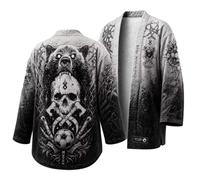 Costume Viking Homme Pull Loup Vintage sans Capuche Sweatshirt avec Pull Celtique 3D Motif Chimiser à Manches Longues Style Gothique DéContractéE MéDiéVal Grande Taille Chic