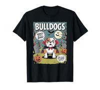 Costume Vintage Amusant de Vampire Bulldog Halloween Comic Parodie Costume T-Shirt