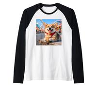 Costume Vintage Corgi drôle pour garçons et Filles, Bubble Tea Boba Meme Manche Raglan