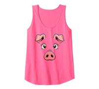 Costume Visage de Cochon Rose pour Adulte, Enfant, Homme et Femme Débardeur