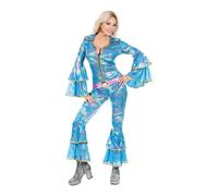 Costume - WIDMANN - Déguisement disco bleu années 70 femme - Polyester - XS - Lavage à la main recommandé XS