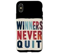 Costume Winners Never Quit Statement Coque pour iPhone X/XS