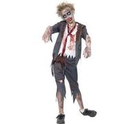 Costume Zombie Ecolier Enfant - Ado Gris G