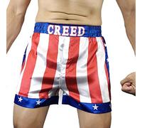 costumebase Creed Rocky Hommes Apollo Johnson Film Boxe Drapeau Américain Shorts Trunks Boxeurs, Rouge/Blanc/Bleu, Petit