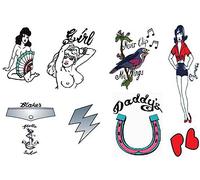 costumebase Ensemble de tatouages de déguisement Deluxe Amy Winehouse de 9 Goth temporaire