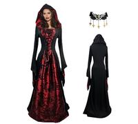 Costumes Cosplay Vampire élégants - Robe Renaissance, Design | Manteau médiéval à capuche, parfait pour les célébrations d'Halloween et les événements de costumes qui attirent le regard et le