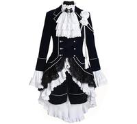 Costumes De Cosplay Anime Pour Ciel Phantomhive Cirque Troupe Robes Uniformes Fête D'halloween (Noir,M)