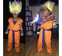 Costumes de cosplay anime Son Goku pour enfants, vêtements d'entraînement krmonaires, tenues de héros souriants, perruque Super Saisuperb, costume de fête Comic Con 7PCS-Blue2