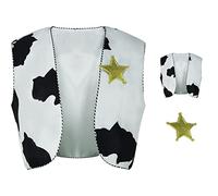 Costumes de Cosplay pour Anime Woody Gilet Adulte Shérif Woody Badge Hommes Imprimés Vache Manteau sans Manches Halloween Cowboy Kit Accessoire M