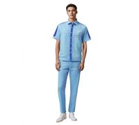 Costumes de Cosplay pour l'anime Steve Zissou Life Aquatic Outfit Hommes Manches Courtes Bleu Uniforme Chemise Pantalon Ensemble pour Halloween Adulte