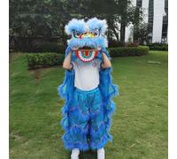 Costumes de danse du lion et du dragon, avec animation clignotante, convenant aux personnes mesurant entre 80 et 185 cm (31 à 73 pouces), tailles S, M et L.(Blue,S)