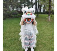 Costumes de danse du lion et du dragon, avec animation clignotante, convenant aux personnes mesurant entre 80 et 185 cm (31 à 73 pouces), tailles S, M et L.(White,L)