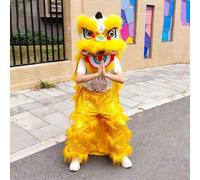 Costumes de danse du lion et du dragon, avec animation clignotante, convenant aux personnes mesurant entre 80 et 185 cm (31 à 73 pouces), tailles S, M et L.(Yellow,S)