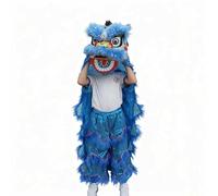 Costumes de Mascottes Pour La Danse du Dragon et du Lion Chinois, Artisanat Pour La Danse du Lion en Solo(Blue,S)