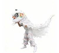 Costumes de Mascottes Pour La Danse du Dragon et du Lion Chinois, Artisanat Pour La Danse du Lion en Solo(White,S)