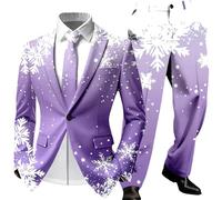 Costumes De Noël pour Homme Costume Réveillon Ensemble Festif Motifs Doré Soirée Gala Veste Pantalon Stretch Confort Droit Élégant Tenue Élégante Esprit Coupe Ergonomique Mouvement Smoking
