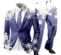 Costumes De Noël pour Homme Ensemble Costume Festif Motifs Vert Sapin Veste Pantalon Stretch Confort Cintrée Moderne Réception Gala Joyeux Entretien Facile Durable Hommes Fêtes Fin D'année