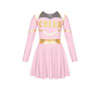 Costumes de pom-pom girl for enfants, uniforme de pom-pom girl d'école, ensembles de vêtements d'équipe d'encouragement for concours de danse pour la Danse de Cheerleading(Pink,14)