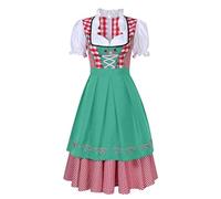 Costumes Deguisement Oktoberfest - Costume Bavarois Femme Vintage Grande Taille Robe Chemisier Robe pour Oktoberfest Déguisement Bavaroise Femme Adult Dress Up Costumes 3 pièces Robe Dirndl