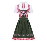 Costumes Deguisement Oktoberfest - Costume Bavarois Femme Vintage Grande Taille Robe Chemisier Robe pour Oktoberfest Déguisement Bavaroise Femme Adult Dress Up Costumes 3 pièces Robe Dirndl