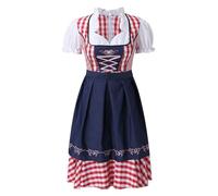 Costumes Deguisement Oktoberfest - Costume Bavarois Femme Vintage Grande Taille Robe Chemisier Robe pour Oktoberfest Déguisement Bavaroise Femme Adult Dress Up Costumes 3 pièces Robe Dirndl