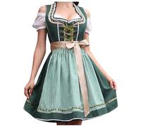 Costumes Deguisement Oktoberfest - Femme Vêtements Robe Dirndl Ensemble 3 Pièces Robe Dirndl Tablier Chemisier Femme Oktoberfest Rétro Uniforme de Maïs