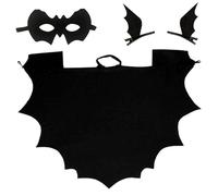 Costumes d'Halloween 4pcs Le costume de chauve-souris pour enfants comprend une cape noire, un masque pour les yeux, des pinces à cheveux Unisexe Vampire Bat Costume Accessoires Halloween pour les e