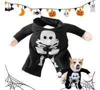 Costumes d'Halloween pour chats, Costumes d'Halloween pour chiens - Costume d'Halloween pour chien qui brille dans le noir - Vêtements tête de mort - Vêtements pour animaux de compagnie, nouveauté, Co