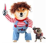 Costumes d'halloween pour Chiens et Chats, Vêtements Tenue Deadly Doll pour Animaux, Costume drôles pour Chiens pour Halloween, Noël, fêtes, Cosplay (S)