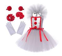 Costumes D'Halloween Pour Fille, Déguisement Halloween Jeune Enfant Fille avec Gants, Tutu Jouet Rôle Doux Anniversaire Noël Famille