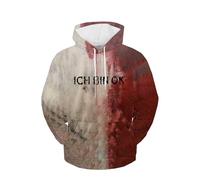Costumes d'Halloween pour homme avec capuche sanglante avec poche imprimée problème résolu à capuche et manches longues, Sweat à capuche Halloween Brick Red 1 pour homme, 3XL