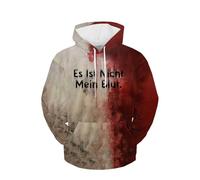Costumes d'Halloween pour homme avec capuche sanglante avec poche imprimée problème résolu à capuche et manches longues, Brick Red 4 Sweat à capuche Halloween pour homme, S