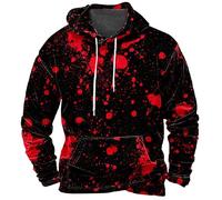 Costumes d'Halloween pour homme avec poche graphique 3D sweat à capuche à manches longues, Noir , 4XL