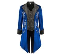 Costumes d'halloween pour Hommes Adultes Veste de Costume pour Homme,Tenue de soirée médiévale Spectacles et événements Costume Cosplay des Arcanes(Blue,XXL)