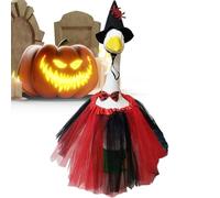 Costumes d'Halloween pour Oies, Tenue d'Animal Décoratif, Accessoires de Costume Chapeau et Jupe pour Fête de Porche et Décoration Extérieure de Jardin Statues d'Oies de 58 cm