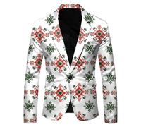Costumes Et Vestes Homme Blazer Noel Blazers De Costume Croisé Veste Noël pour Déguisements Adultes Déguisement Adulte Deguisement Decontracte Costard Pere Chic Elegant Décontractée Père Smoking,XXL