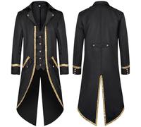 Costumes Et Vestes Homme Halloween, Cosplay Homme, Victorienne Medieval Manteau Steampunk Cosplay Vestes Fit Slim Gothique Style Palais Deguisement Carnaval Et Fête Vintage Halloween Costume