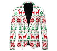 Costumes Et Vestes Homme Veste De Noël pour Costume Noel Déguisement Adulte Mariage Deguisement Blazer Père Croisé Pere Chic Elegant Blaser Blazers Decontracte Costard Smoking Déguisements Adultes,XL