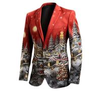 Costumes Et Vestes Homme Veste De Noël pour Costume Père Deguisement Noel Croisé Pere Adulte Blazer Chic Elegant Decontracte Déguisements Adultes Costard Déguisement Blazers Décontractée Smoking,XXL