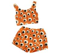 Costumes Halloween Femme Tenue Deux Pièces Douce Ensemble Pyjama Long Satin Boutonné Classique Vêtements Nuit Imprimés Nuits Confortables Relaxantes Cadeau